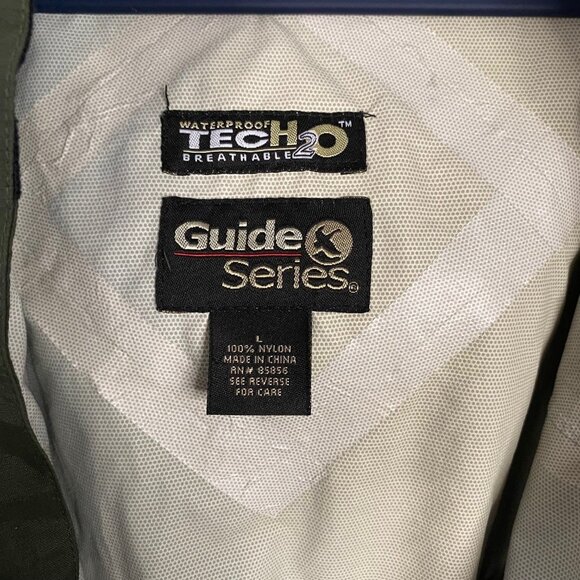 TecH20 Guide Series Hooded Waterproof Breathable Green Nylon Full Zip Raincoat L - Picture 4 of 11